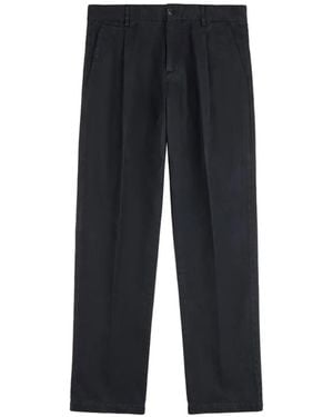 Fay Pleated-Detail Driven Trousers - Black