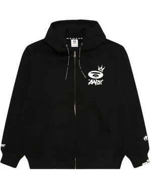 Aape By A Bathing Ape Logo-Detail Zip-Up Hoodie - Black