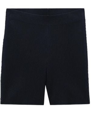 Alexander Wang Logo-Stripe Ribbed Mini Shorts - Black