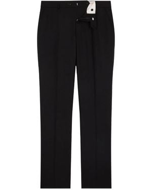Fursac Front-Pleats Tailored Trousers - Black