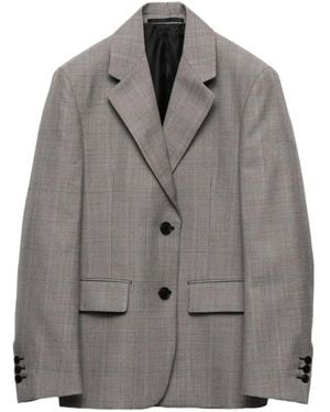 Prada Blazer Met Gekerfde Revers - Grijs