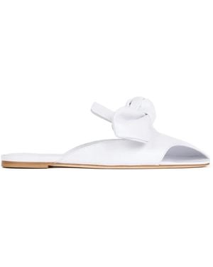 A.W.A.K.E. MODE Tim Bow-Detail Open-Toe Mules - White