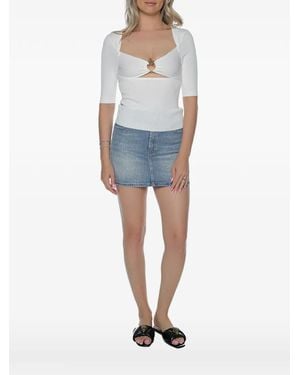 Just Cavalli Cut-Out Ribbed Jersey - Blue