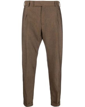 PT Torino Cropped Tailored Trousers - Brown