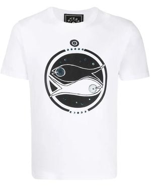 Swarovski T-Shirt Pesci Con Cristalli - Bianco