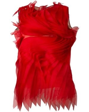 Gianluca Capannolo Isabella ruffled top - Rosso