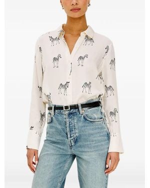 Rails Camisa Saige Con Estampado De Cebra - Azul