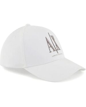 ARMANI EXCHANGE Logo-Embroidered Baseball Cap - White