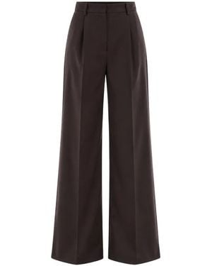 Marella Pleated Wide-Leg Pants - Brown