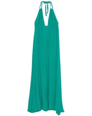 MOUTAKI Halterneck Maxi Dress - Green