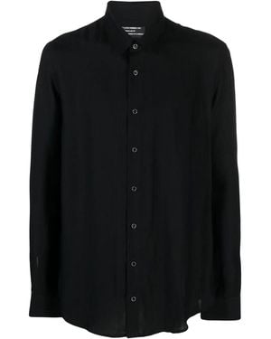 Patrizia Pepe Long-Sleeved Twill Shirt - Black