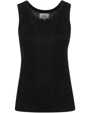 Loulou Limba Ribbed Top - Black