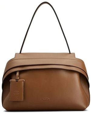 Tod's レザー ショルダーバッグ - ブラウン
