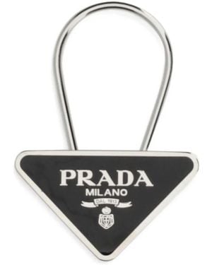 Prada Portachiavi Con Logo - Bianco