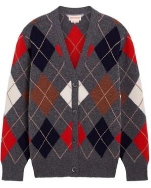 &Daughter Ava Argyle-Pattern Cardigan - Red