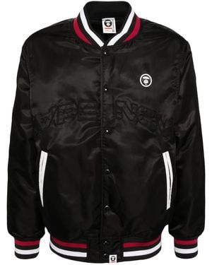 Aape By A Bathing Ape Logo-Patch Bomber Jacket - Black