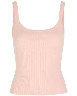 Alice + Olivia Shana Ribbed-Knit Tank Top - Pink