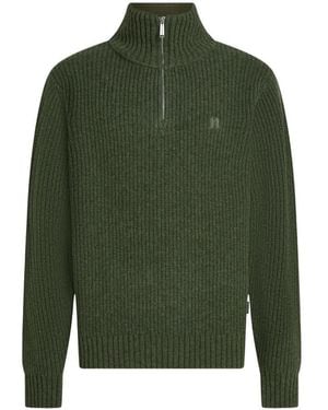 KARL LAGERFELD Half-Zip Turtleneck Sweater - Green
