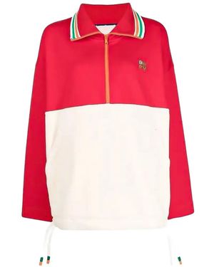 A Bathing Ape Two-Tone Half-Zip Sweatshirt - Red