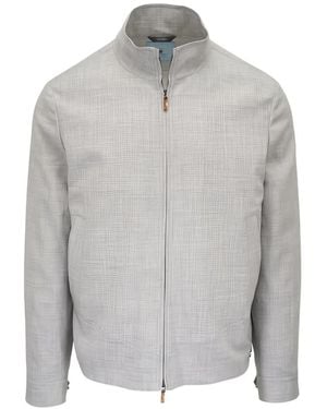 Colombo Slub-Texture Zip-Fastening Jacket - Grey