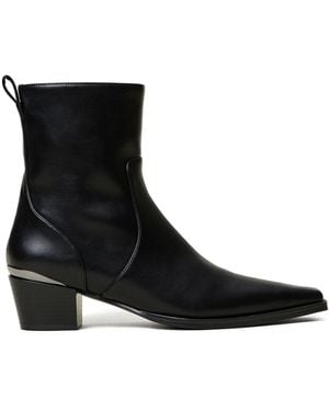 Twin Set 50mm Laminated-panel Ankle Boots - Black