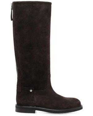 Poeve Mel Suede Knee-High Boots - Black