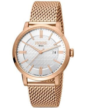 Ferré Classic Mesh-Strap 42Mm Watch - Metallic
