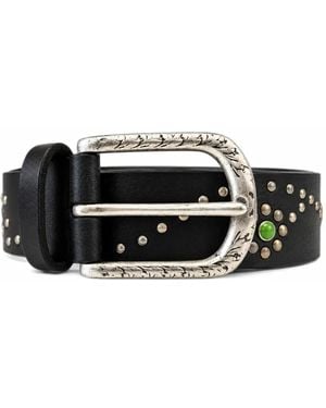 Anderson's Stud-Embellished Leather Belt - Black