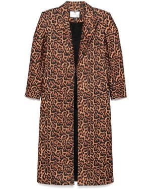 Nissa Leopard- Coat - Brown