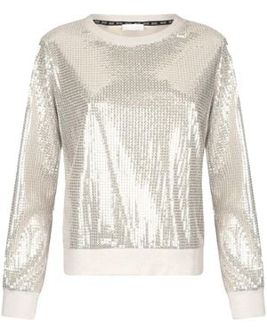 Liu Jo Sequin-Embellished Sweatshirt - Natural