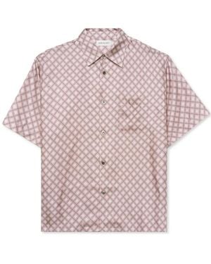 John Elliott Lozenge-Print Silk Shirt - Pink