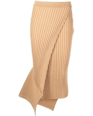 Stella McCartney リブニット ラップスカート - ブラウン