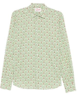 MC2 Saint Barth Palm-Tree Buttoned Shirt - Green