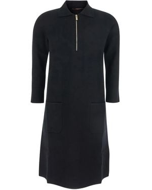 Max Mara Dress With Front Zip Closure - Black
