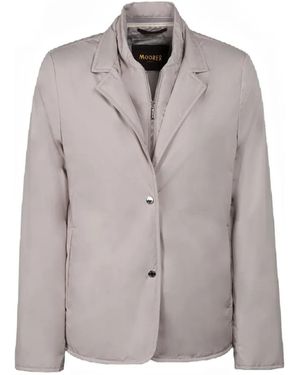 Moorer Ifigenia Buttoned Single-Breasted Blazer - Gray