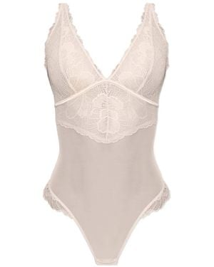Heist Dahlia Lace-Panel Body - White