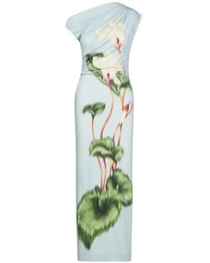 Oscar de la Renta Chin Cyclamen Jersey Dress - Green