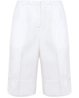 Blugirl Blumarine Bermuda À Taille Haute - Blanc
