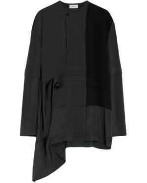Lemaire Pleated Asymmetrical Blouse - Black