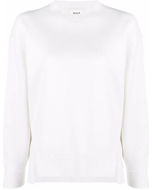 Bally Front-Slit Detail Jumper - White