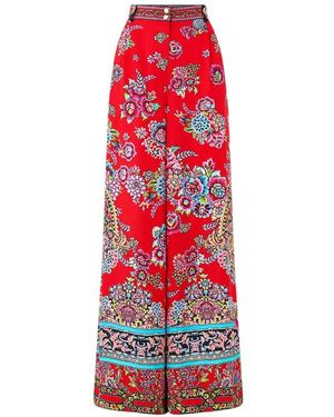 CAMILLA Pantalon Ample Taille Haute - Red