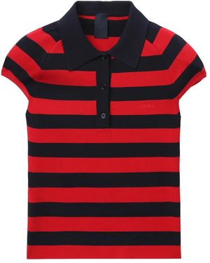 Juun.J Striped polo shirt - Rojo