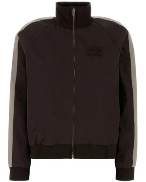 Miu Miu Stripe Cotton Jacket - Black