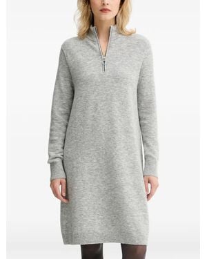 Marc O' Polo Zip-Neck Mini Dress - Grey