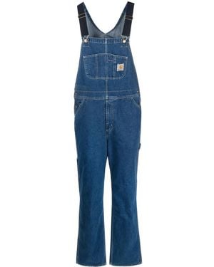 Carhartt Logo-Patch Straight-Leg Dungarees - Blue