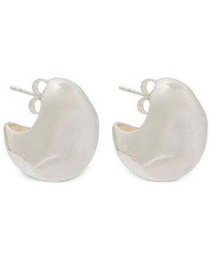 Nina Gordon Figure Hoop Earrings - White