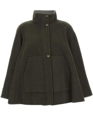 Elena Miro Flared Side-Slit Jacket - Green