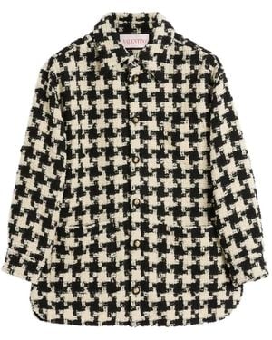 Valentino Garavani Houndstooth Shirt Jacket - Grey