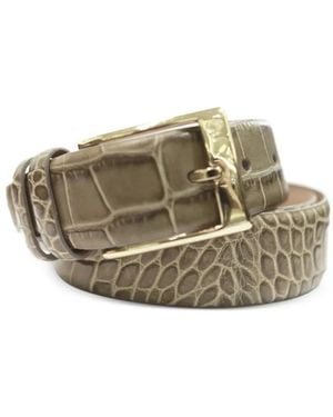 Stefano Ricci Leather Buckle Belt - Metallic