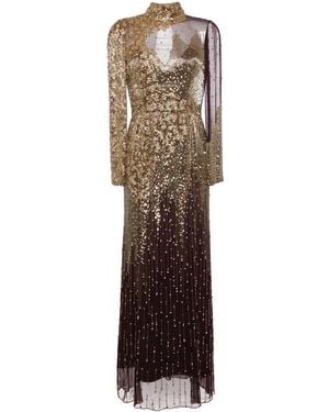 Jenny Packham Starman Sequin Embellished Gown - Purple